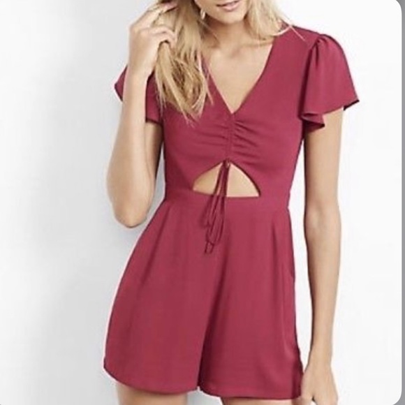 red short sleeve romper